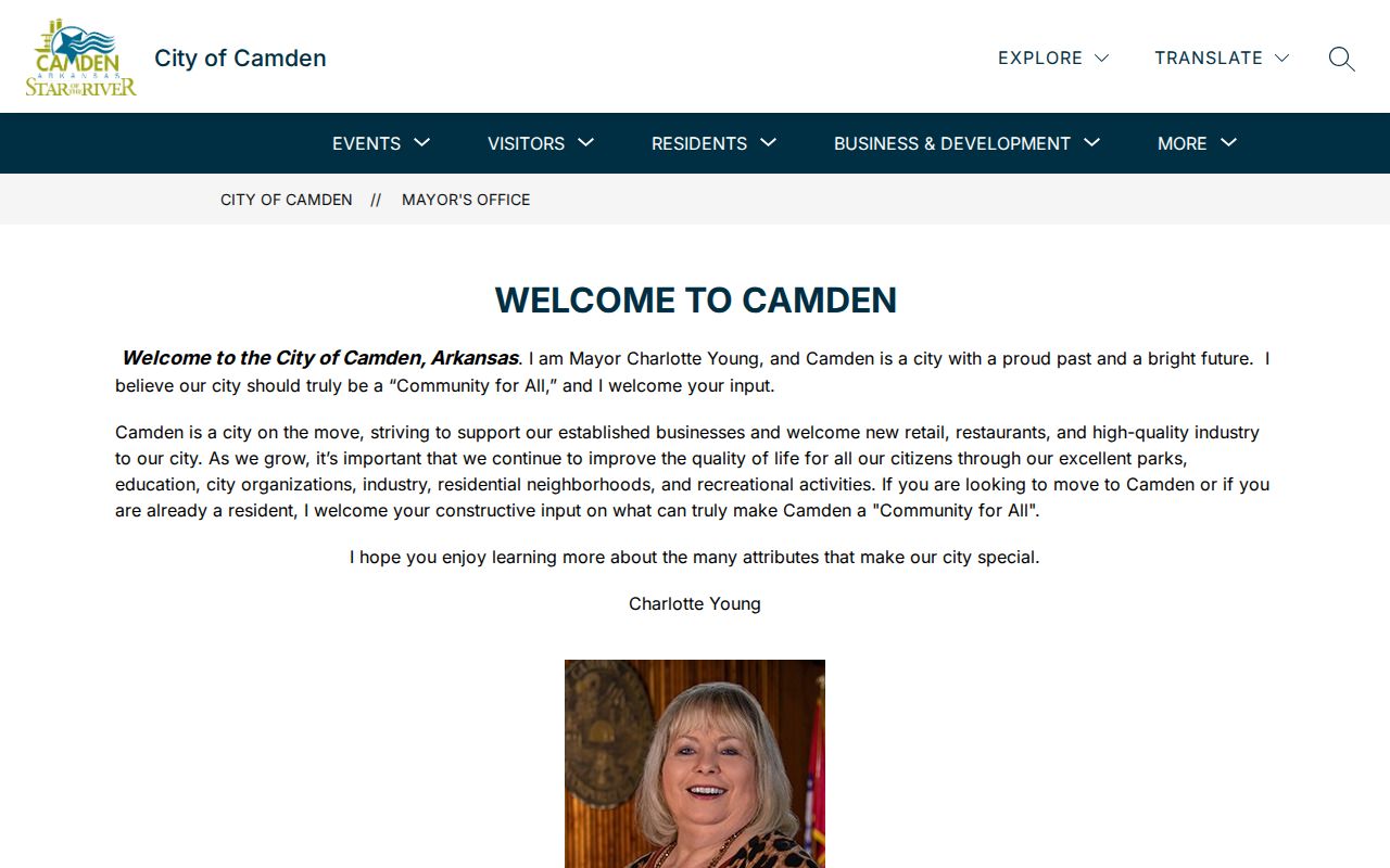 Official Camden city contact page used for Camden arrest records contact information