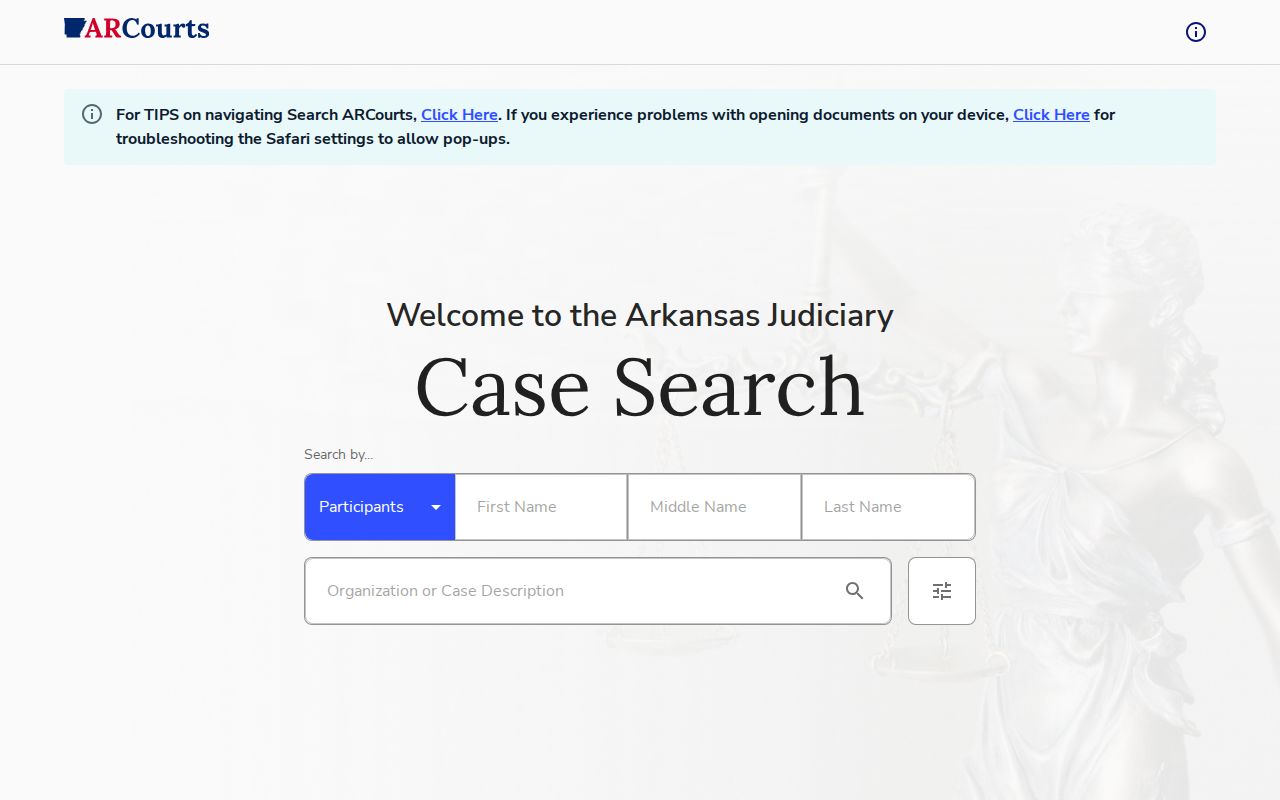 Arkansas court search for Ouachita County arrest case dispositions